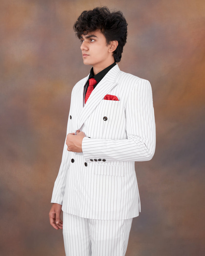 Bright White Striped Double Breasted Suit ST2303-DB-36, ST2303-DB-38, ST2303-DB-40, ST2303-DB-42, ST2303-DB-44, ST2303-DB-46, ST2303-DB-48, ST2303-DB-50, ST2303-DB-52, ST2303-DB-54, ST2303-DB-56, ST2303-DB-58, ST2303-DB-60