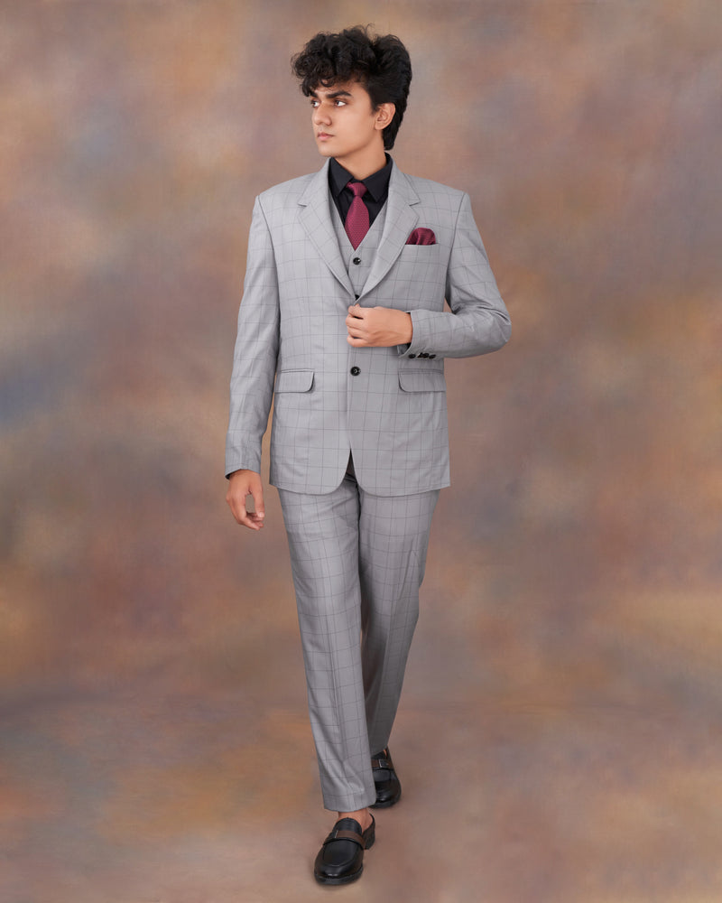 Regent Gray Windowpane Single Breasted Suit ST2312-SB-36, ST2312-SB-38, ST2312-SB-40, ST2312-SB-42, ST2312-SB-44, ST2312-SB-46, ST2312-SB-48, ST2312-SB-50, ST2312-SB-52, ST2312-SB-54, ST2312-SB-56, ST2312-SB-58, ST2312-SB-60