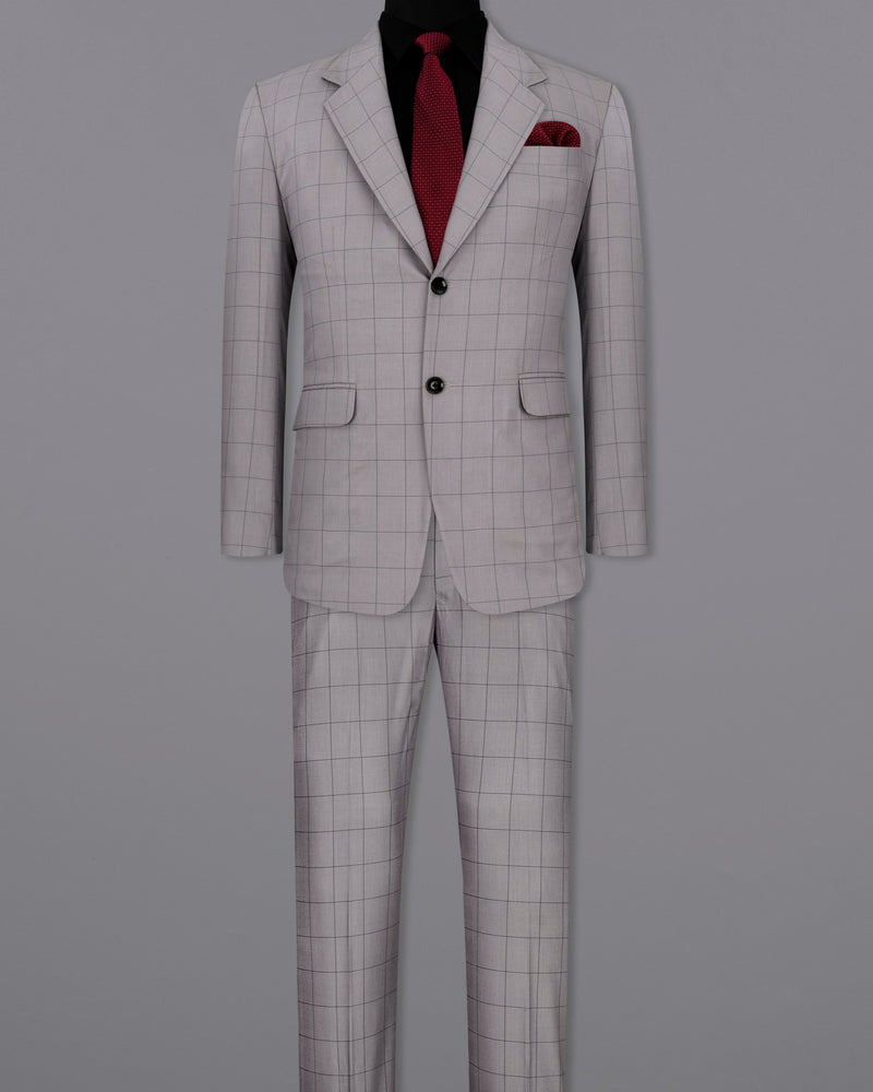 Regent Gray Windowpane Single Breasted Suit ST2312-SB-36, ST2312-SB-38, ST2312-SB-40, ST2312-SB-42, ST2312-SB-44, ST2312-SB-46, ST2312-SB-48, ST2312-SB-50, ST2312-SB-52, ST2312-SB-54, ST2312-SB-56, ST2312-SB-58, ST2312-SB-60