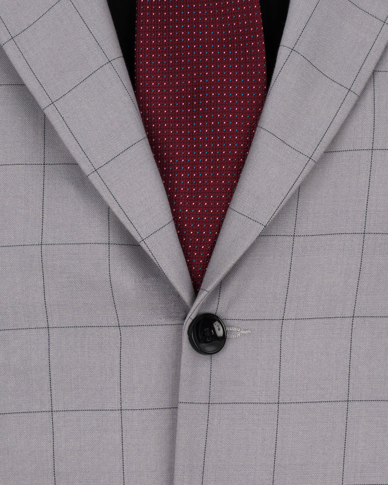 Regent Gray Windowpane Single Breasted Suit ST2312-SB-36, ST2312-SB-38, ST2312-SB-40, ST2312-SB-42, ST2312-SB-44, ST2312-SB-46, ST2312-SB-48, ST2312-SB-50, ST2312-SB-52, ST2312-SB-54, ST2312-SB-56, ST2312-SB-58, ST2312-SB-60