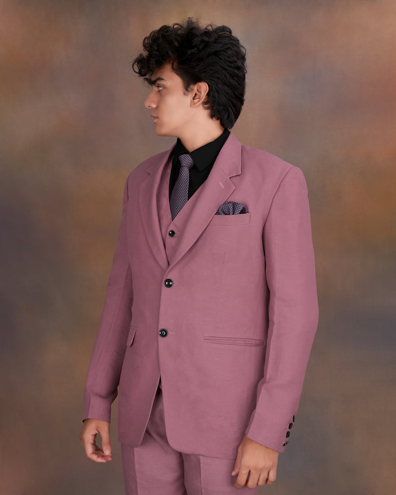 Dark Chestnut Pink Single Breasted Luxurious Linen Suit ST2313-SB-36, ST2313-SB-38, ST2313-SB-40, ST2313-SB-42, ST2313-SB-44, ST2313-SB-46, ST2313-SB-48, ST2313-SB-50, ST2313-SB-52, ST2313-SB-54, ST2313-SB-56, ST2313-SB-58, ST2313-SB-60