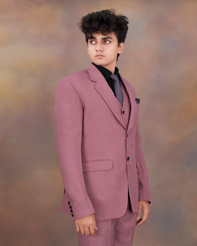 Dark Chestnut Pink Single Breasted Luxurious Linen Suit ST2313-SB-36, ST2313-SB-38, ST2313-SB-40, ST2313-SB-42, ST2313-SB-44, ST2313-SB-46, ST2313-SB-48, ST2313-SB-50, ST2313-SB-52, ST2313-SB-54, ST2313-SB-56, ST2313-SB-58, ST2313-SB-60