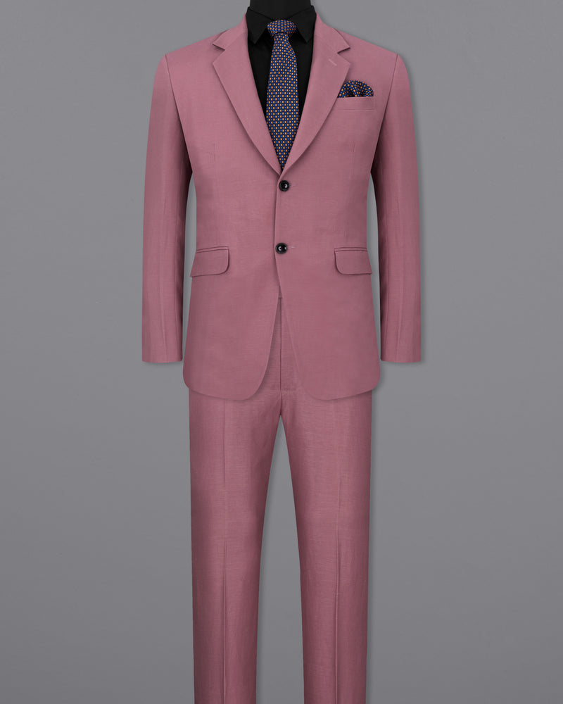 Dark Chestnut Pink Single Breasted Luxurious Linen Suit ST2313-SB-36, ST2313-SB-38, ST2313-SB-40, ST2313-SB-42, ST2313-SB-44, ST2313-SB-46, ST2313-SB-48, ST2313-SB-50, ST2313-SB-52, ST2313-SB-54, ST2313-SB-56, ST2313-SB-58, ST2313-SB-60