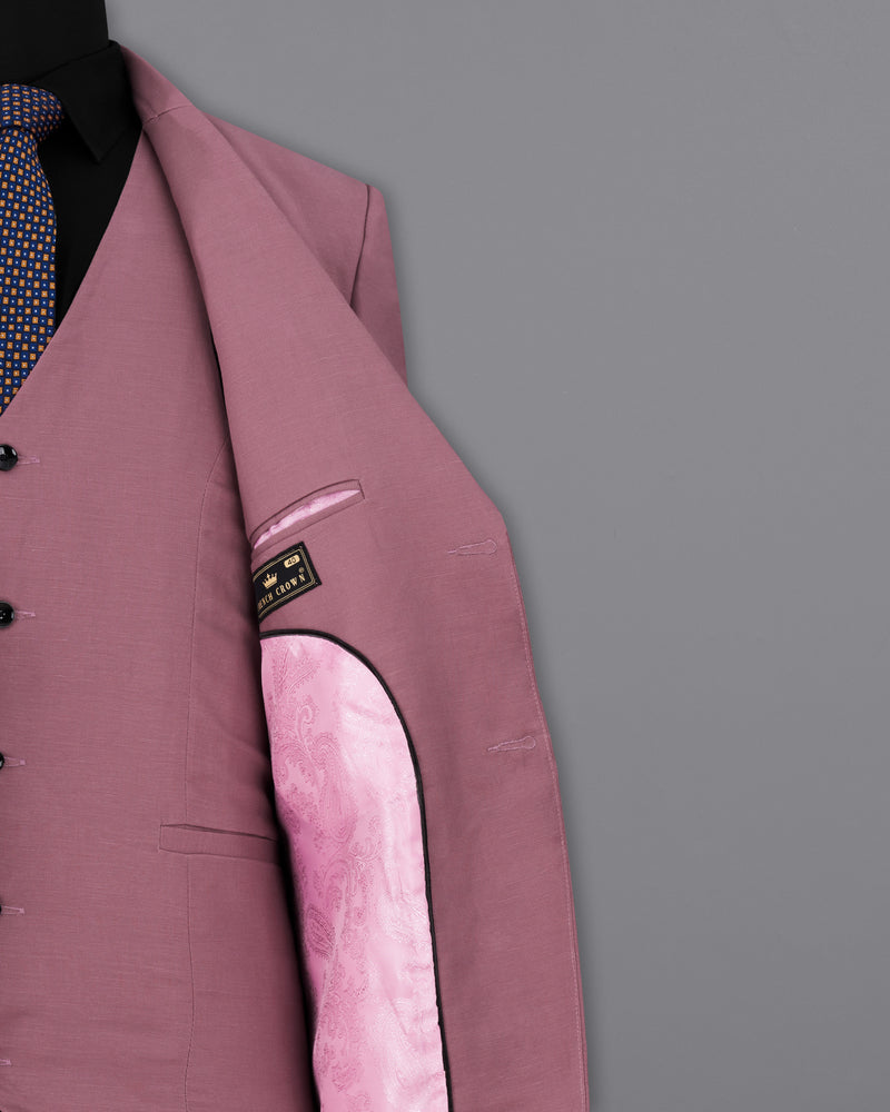 Dark Chestnut Pink Single Breasted Luxurious Linen Suit ST2313-SB-36, ST2313-SB-38, ST2313-SB-40, ST2313-SB-42, ST2313-SB-44, ST2313-SB-46, ST2313-SB-48, ST2313-SB-50, ST2313-SB-52, ST2313-SB-54, ST2313-SB-56, ST2313-SB-58, ST2313-SB-60