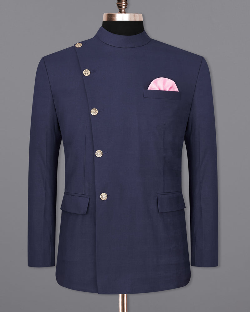 Tuna Navy Blue Cross Buttoned Bandhgala Suit ST2350-CBG2-36, ST2350-CBG2-38, ST2350-CBG2-40, ST2350-CBG2-42, ST2350-CBG2-44, ST2350-CBG2-46, ST2350-CBG2-48, ST2350-CBG2-50, ST2350-CBG2-52, ST2350-CBG2-54, ST2350-CBG2-56, ST2350-CBG2-58, ST2350-CBG2-60