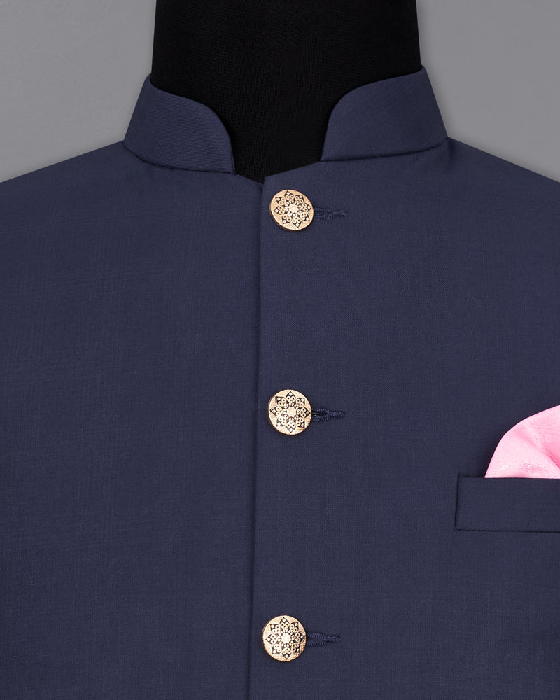 Tuna Navy Blue Cross Buttoned Bandhgala Suit ST2350-CBG2-36, ST2350-CBG2-38, ST2350-CBG2-40, ST2350-CBG2-42, ST2350-CBG2-44, ST2350-CBG2-46, ST2350-CBG2-48, ST2350-CBG2-50, ST2350-CBG2-52, ST2350-CBG2-54, ST2350-CBG2-56, ST2350-CBG2-58, ST2350-CBG2-60