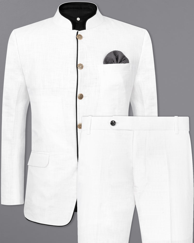 Bright White Bandhgala Luxurious Linen Designer Suit ST2361-BG-D185-36, ST2361-BG-D185-38, ST2361-BG-D185-40, ST2361-BG-D185-42, ST2361-BG-D185-44, ST2361-BG-D185-46, ST2361-BG-D185-48, ST2361-BG-D185-50, ST2361-BG-D185-52, ST2361-BG-D185-54, ST2361-BG-D185-56, ST2361-BG-D185-58, ST2361-BG-D185-60