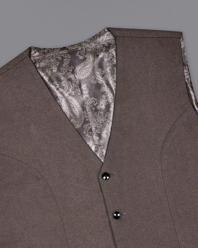 Iridium Brown Premium Cotton Designer Suit with Functional Belt Fastening