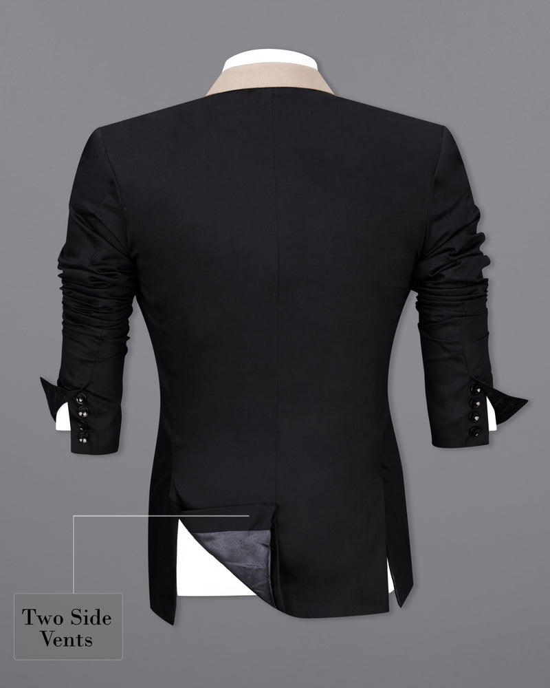 Martini Brown and Black Premium Cotton Designer Suit