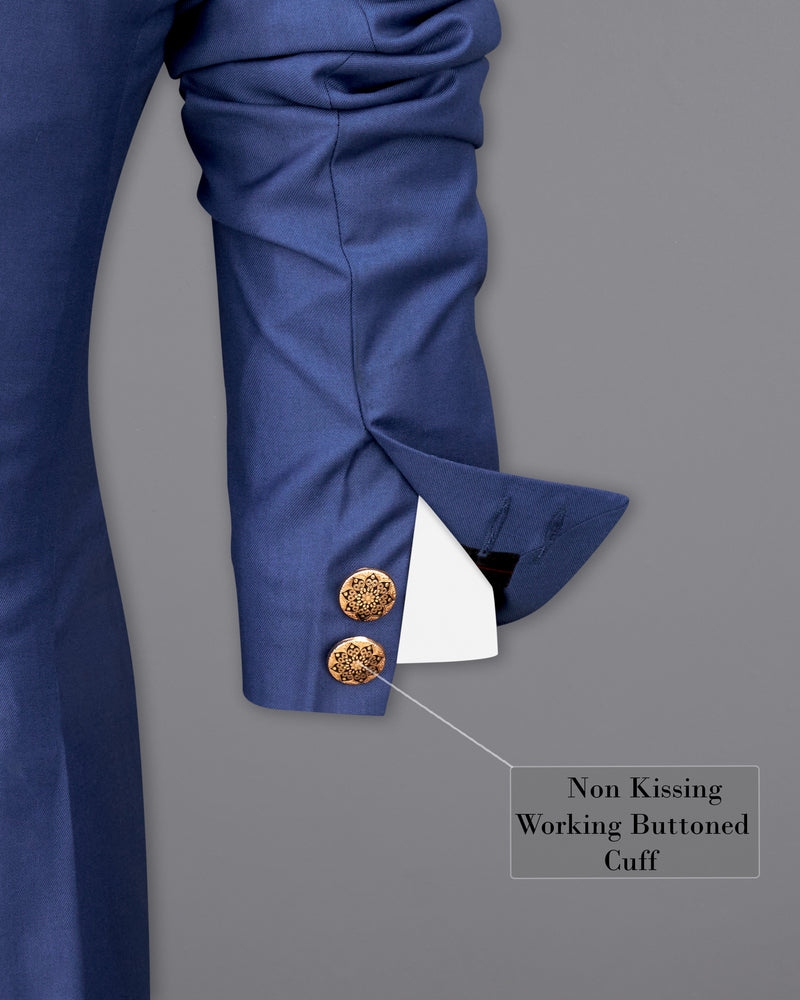 River Bed Blue Bandhgala Designer Suit