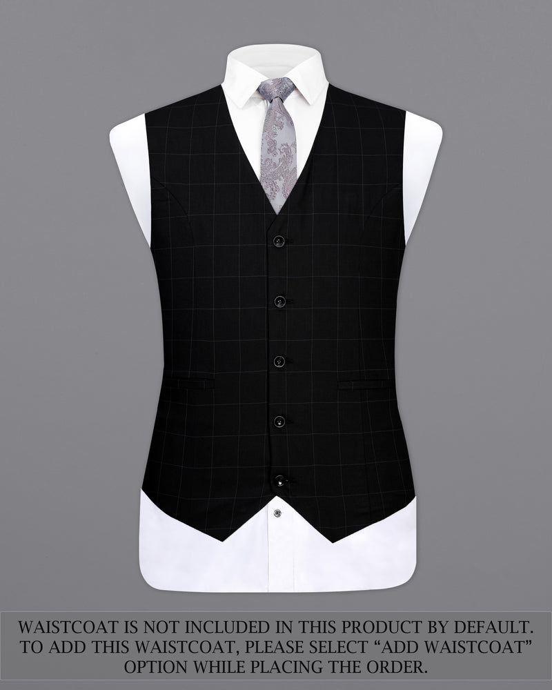 Jade Black Windowpane Single Breasted Designer Suit