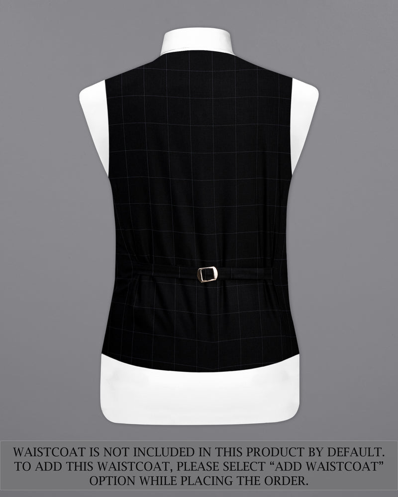 Jade Black Windowpane Single Breasted Designer Suit