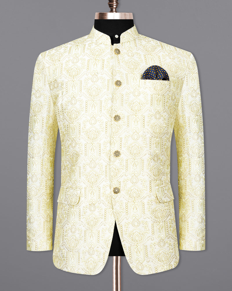 Fantasy Cream Zari Embroidered Work Bandhgala Jodhpuri Suit