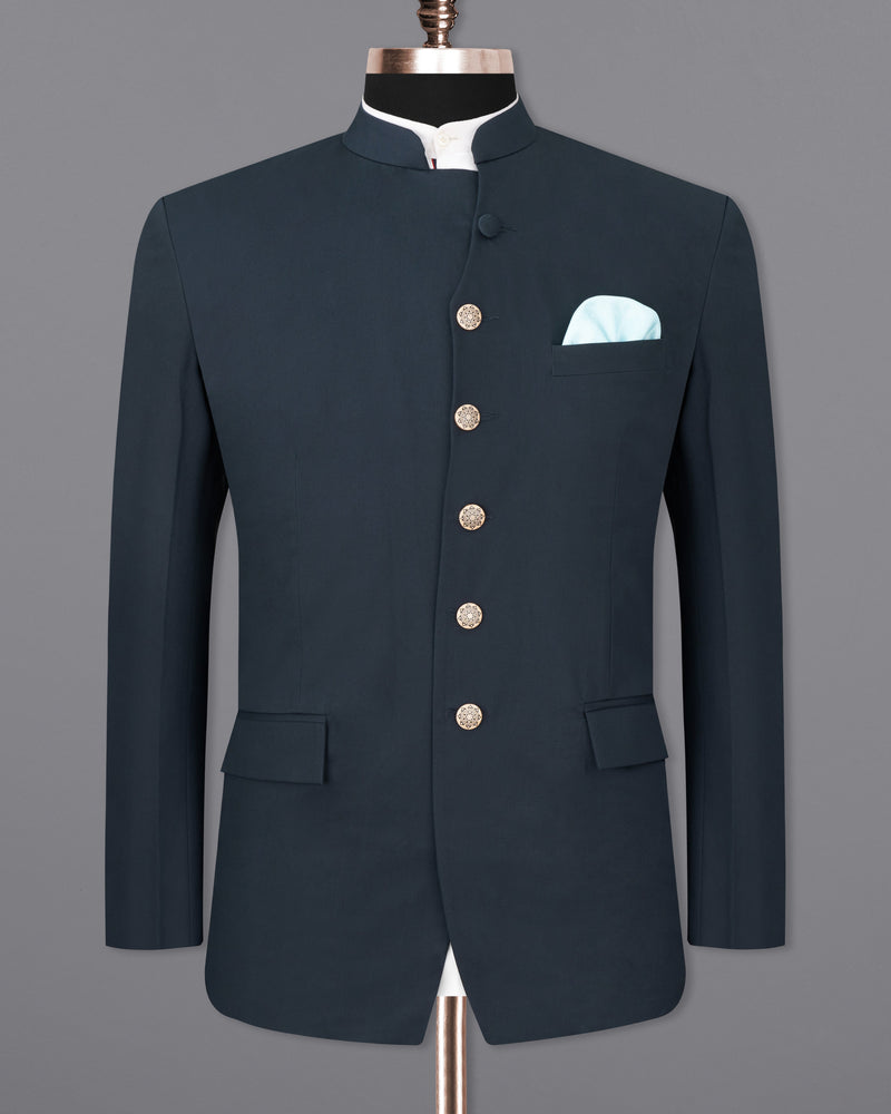 Tuna Blue Premium Cotton Bandhgala Jodhpuri Suit