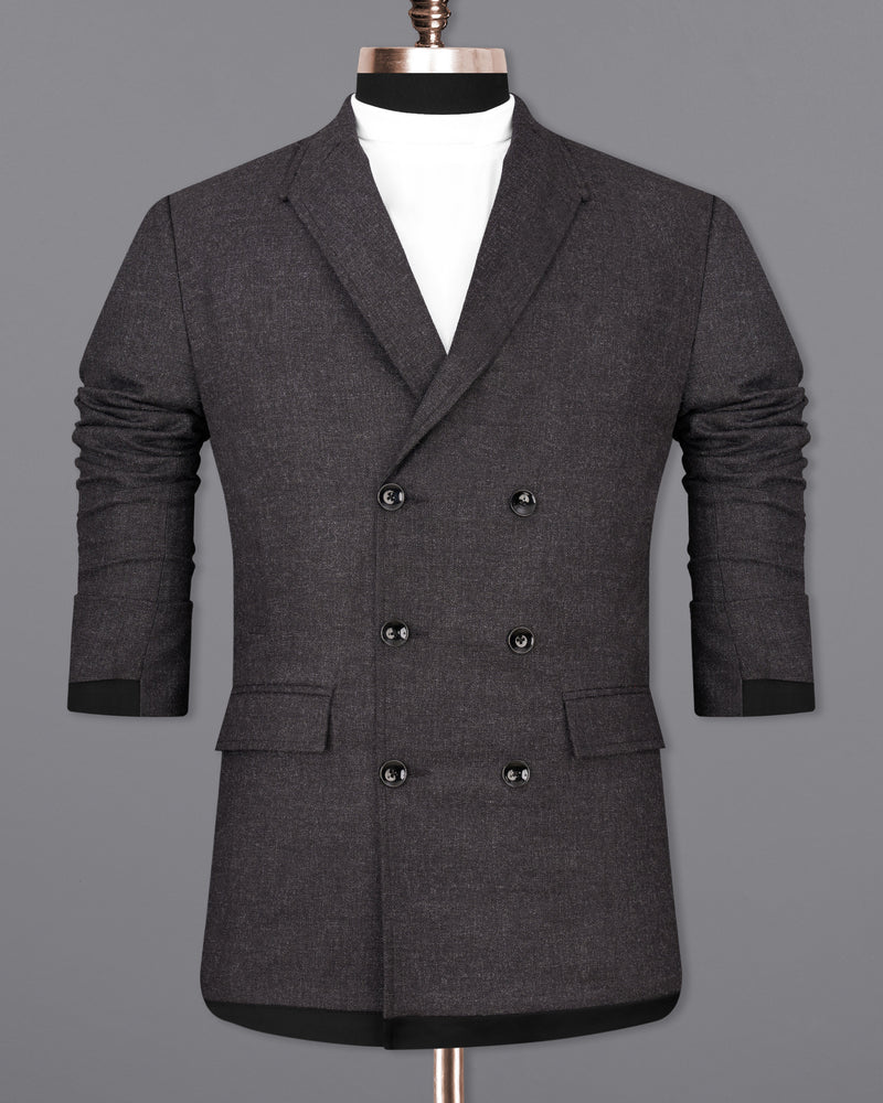 Bleached Gray Wool Rich Double Breasted Suit