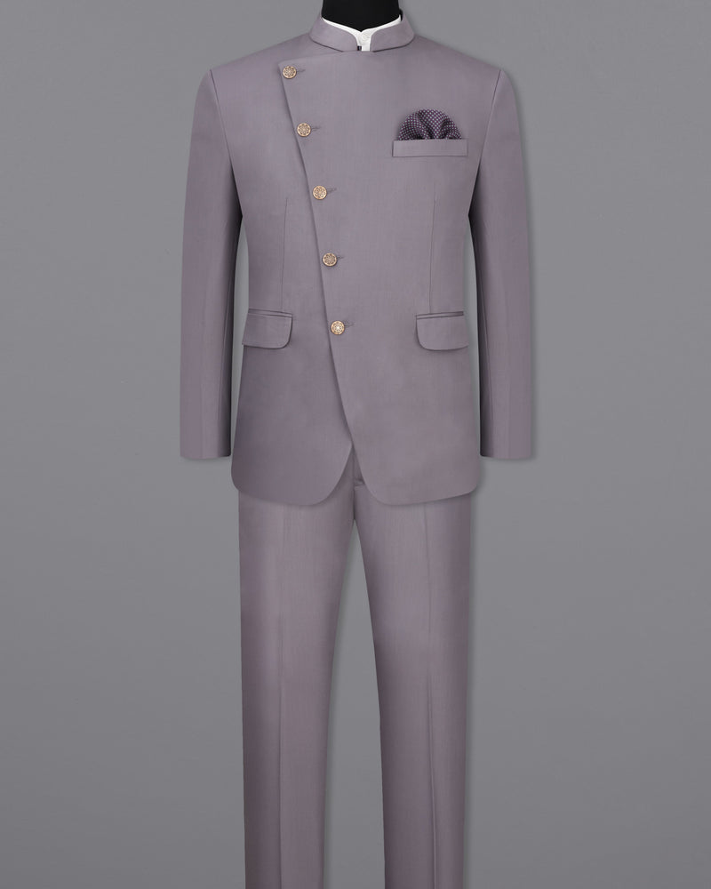 Light Gray Cross Buttoned Bandhgala Suit ST2450-CBG-36, ST2450-CBG-38, ST2450-CBG-40, ST2450-CBG-42, ST2450-CBG-44, ST2450-CBG-46, ST2450-CBG-48, ST2450-CBG-50, ST2450-CBG-52, ST2450-CBG-54, ST2450-CBG-56, ST2450-CBG-58, ST2450-CBG-60