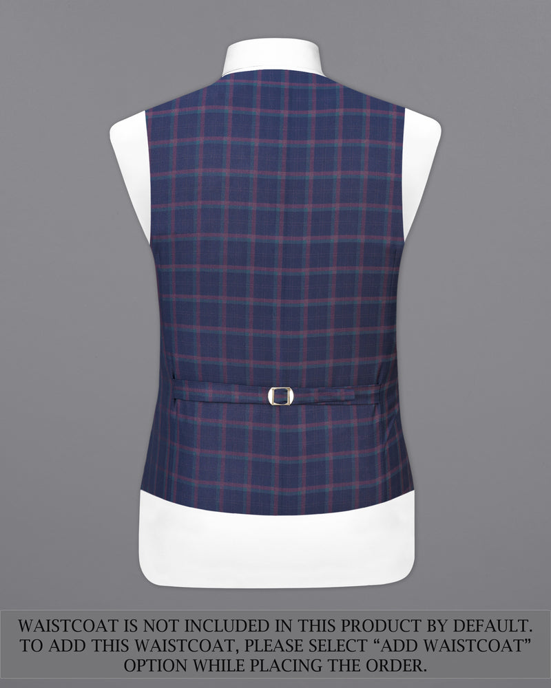 Outer Space Blue Plaid Double Breasted Suit