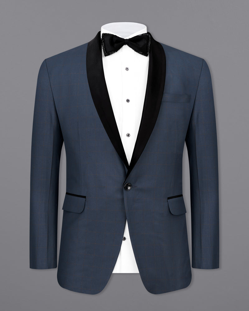 Gunmetal Blue Tuxedo Suit