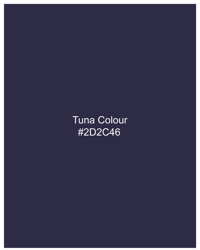 Tuna Blue Plaid Single Breasted Suit