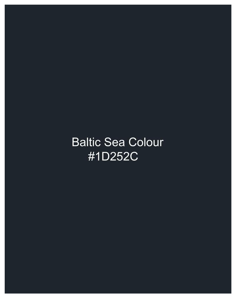 Baltic Sea Blue Premium Cotton Bandhgala Suit
