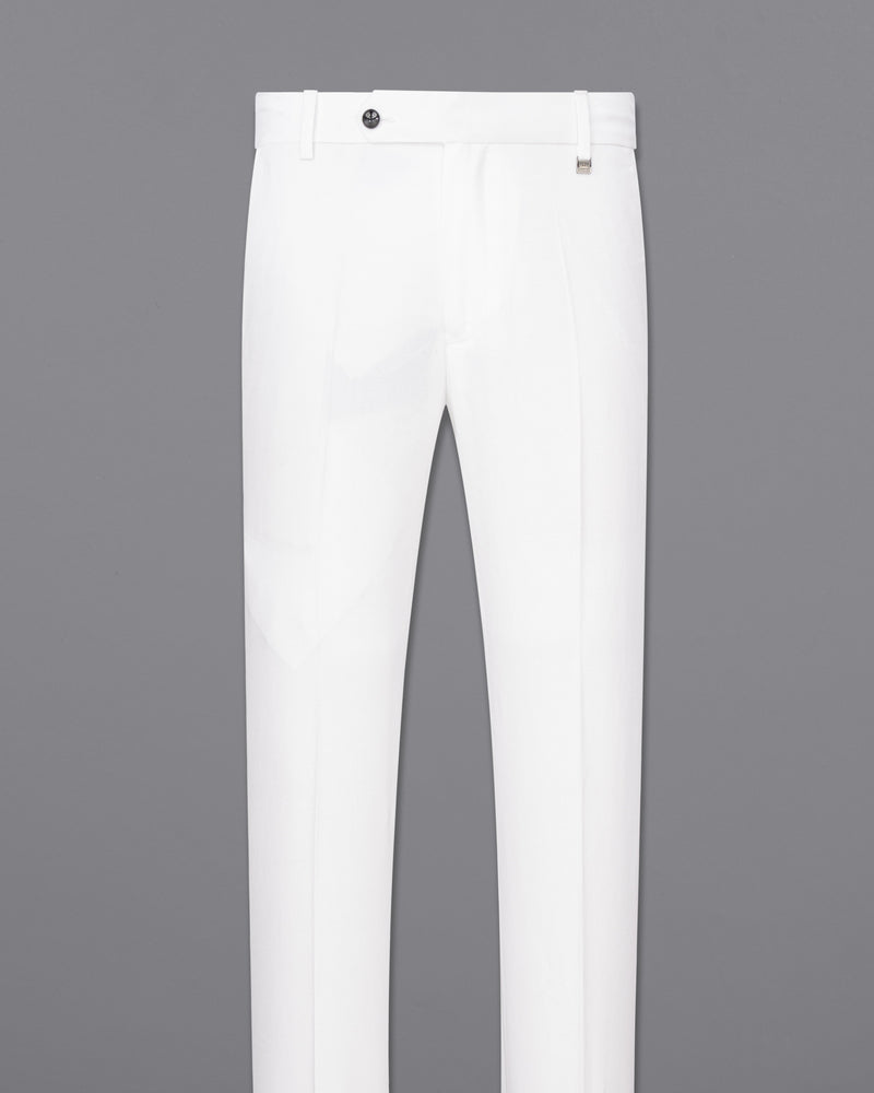Bright White Cross Buttoned Premium Cotton Bandhgala Suit