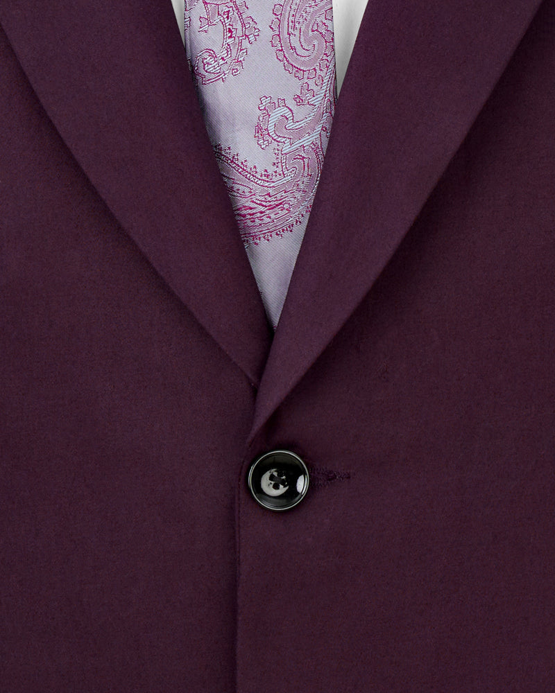 Eclipse Maroon Premium Cotton Single Breasted Suit