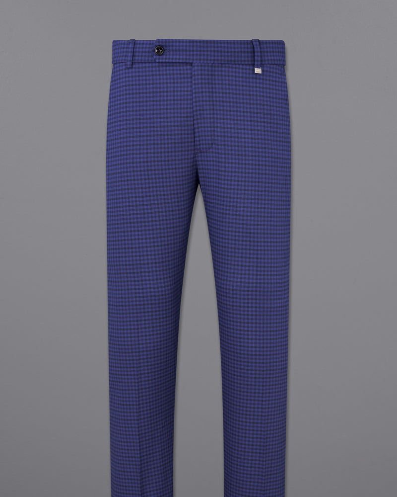 Victoria Blue Gingham Checkered Single Breasted Suit