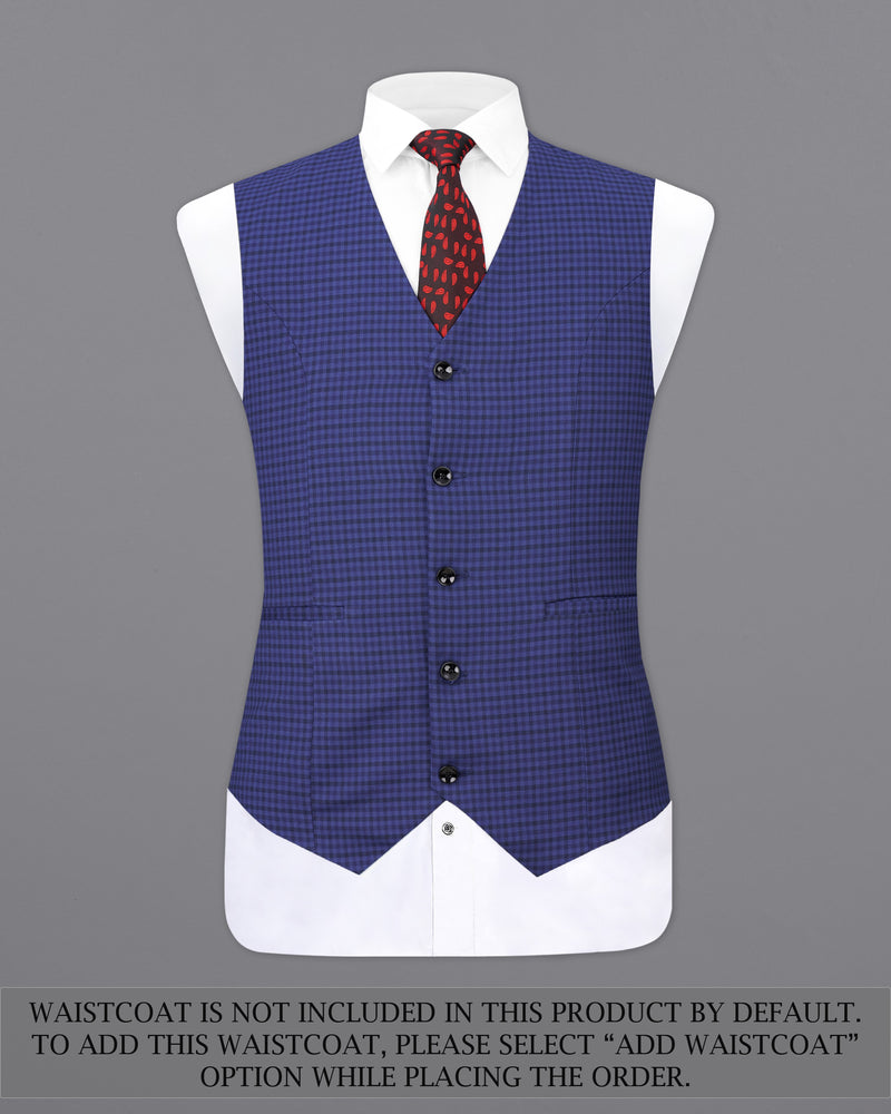 Victoria Blue Gingham Checkered Double Breasted Suit