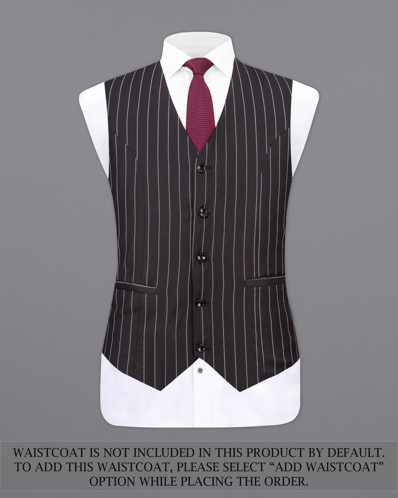 Birch Brown Striped Single Breasted Suit