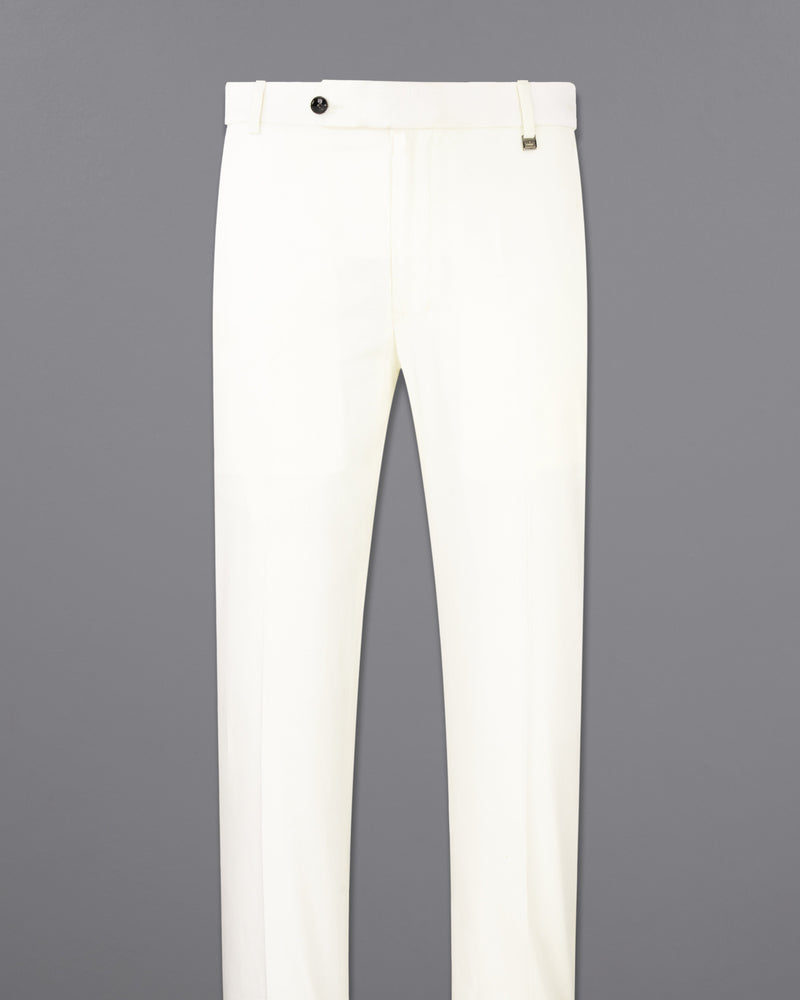 Bright White Double Breasted Premium Cotton Suit