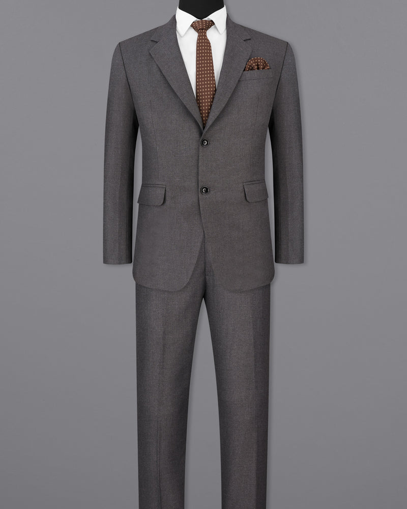 Gravel Gray Wool Rich Single Breasted Suit