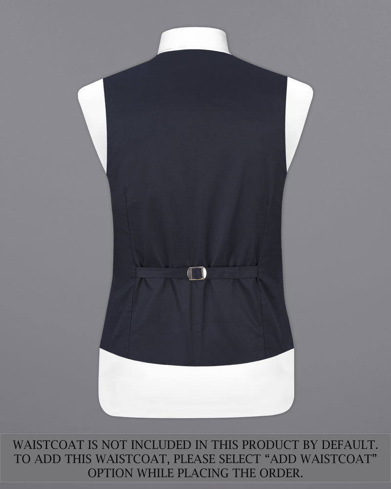 Thunder Navy Blue with Brown Patch Work Premium Cotton Designer Suit