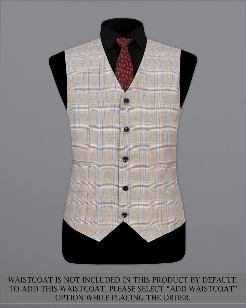 Sandrift Brown with Persian Blue Plaid Single Breasted Suit