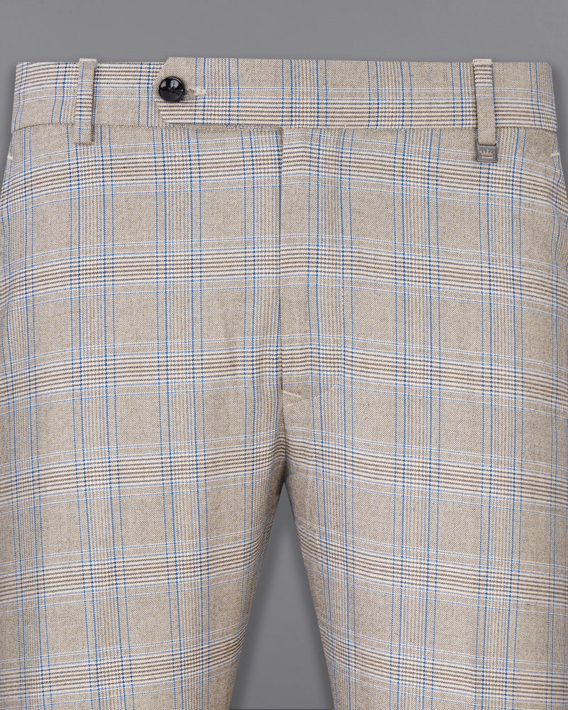Sandrift Brown with Persian Blue Plaid Double Breasted Suit