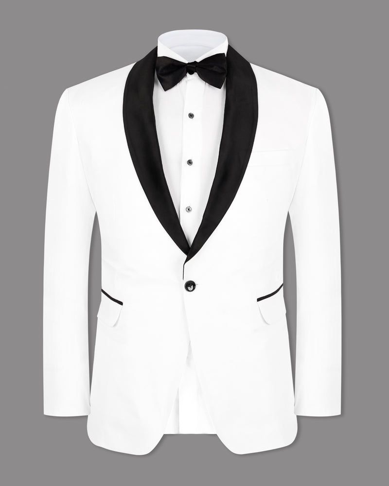 White Cotton Tuxedo Suit