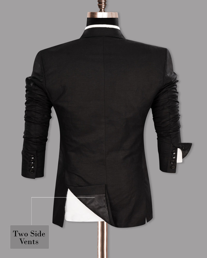 Jade Black Linen Performance Suit