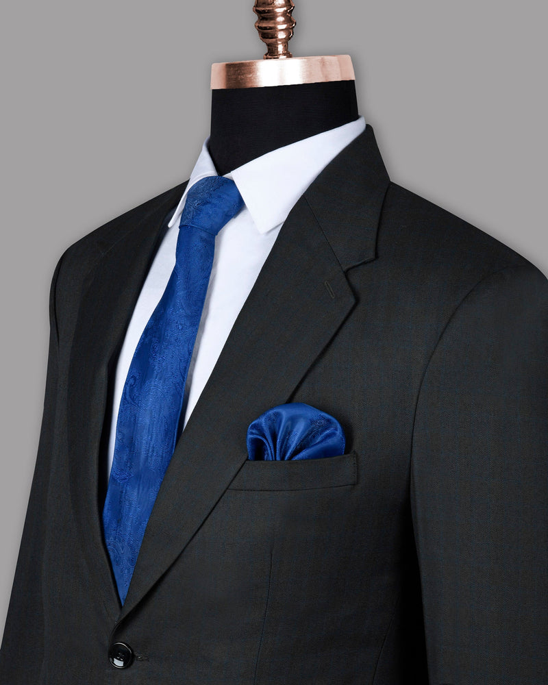 Charcoal Subtle windowpane Wool Blend Suit