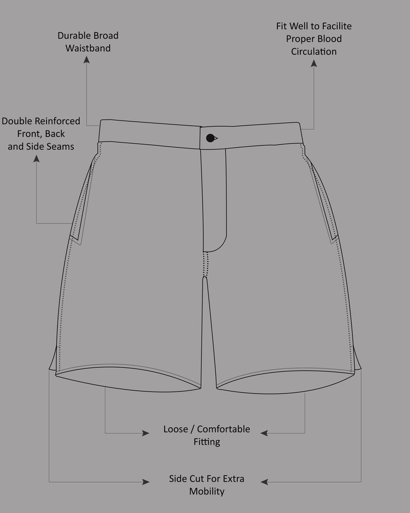 Rangitoto with White Striped Premium Tencel Shorts