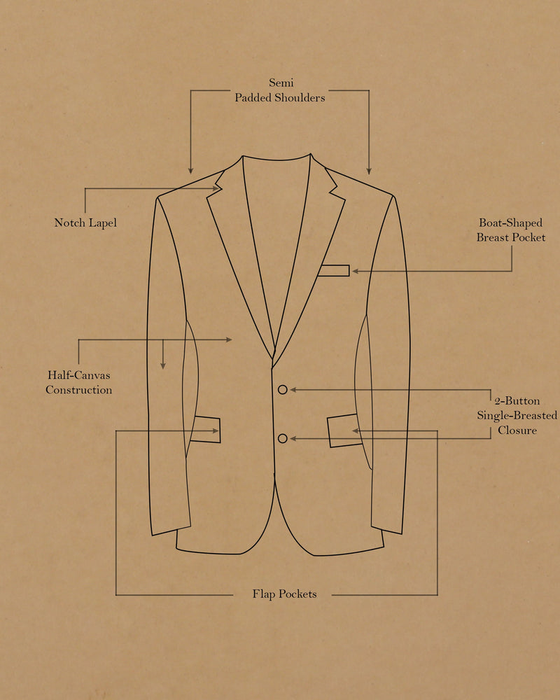 Jade Black Pilot Patterned Premium Linen Suit