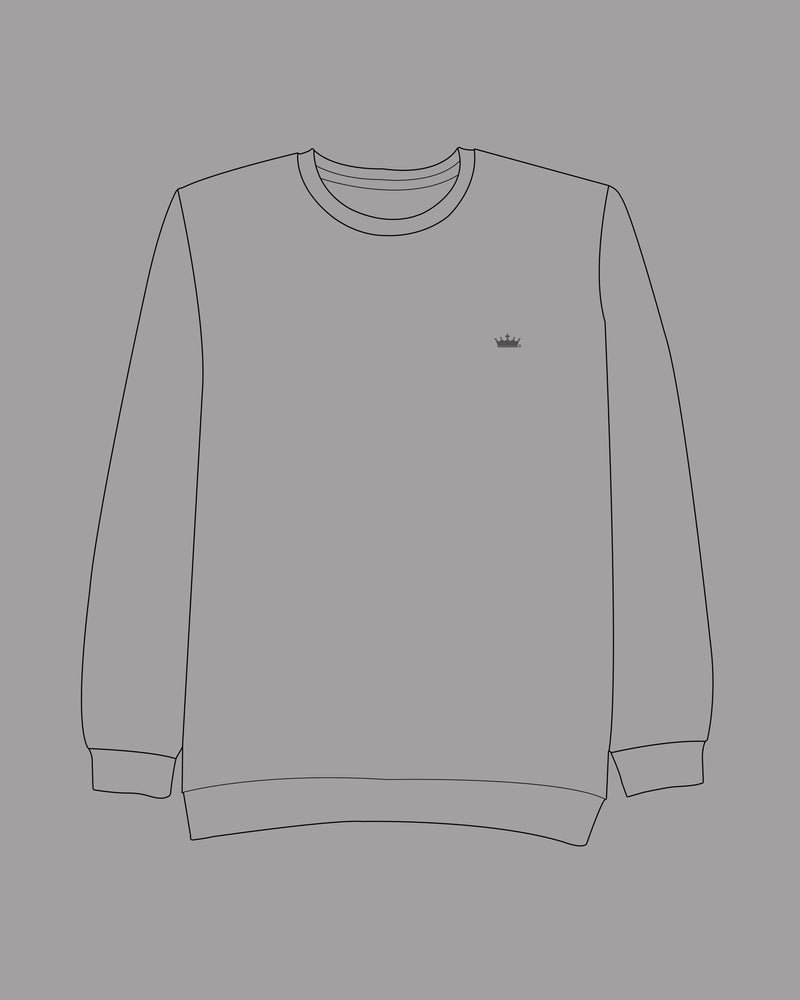 Jade Black with Saffron and White Block Pattern Premium Interlock Cotton Fabric Sweatshirt