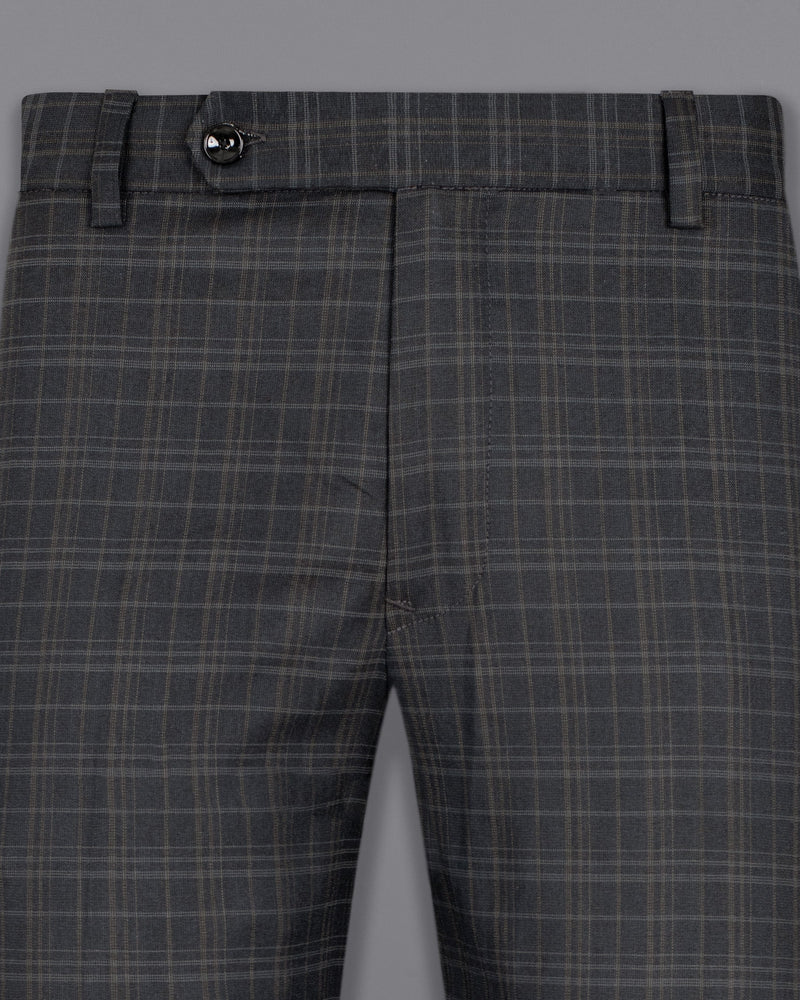 Shark Gray Plaid Wool Rich Pant