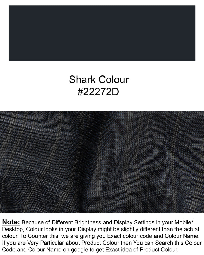 Shark Gray Plaid Wool Rich Pant