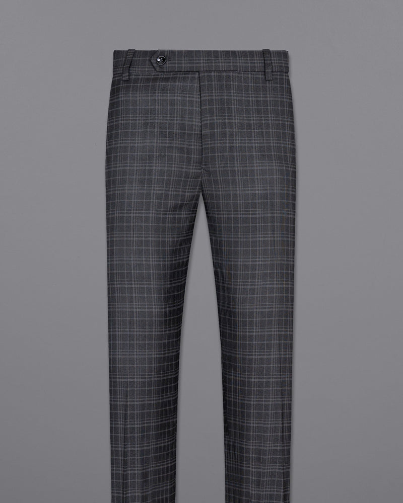 Star Dust and Shark Grey Plaid Wool rich Pant