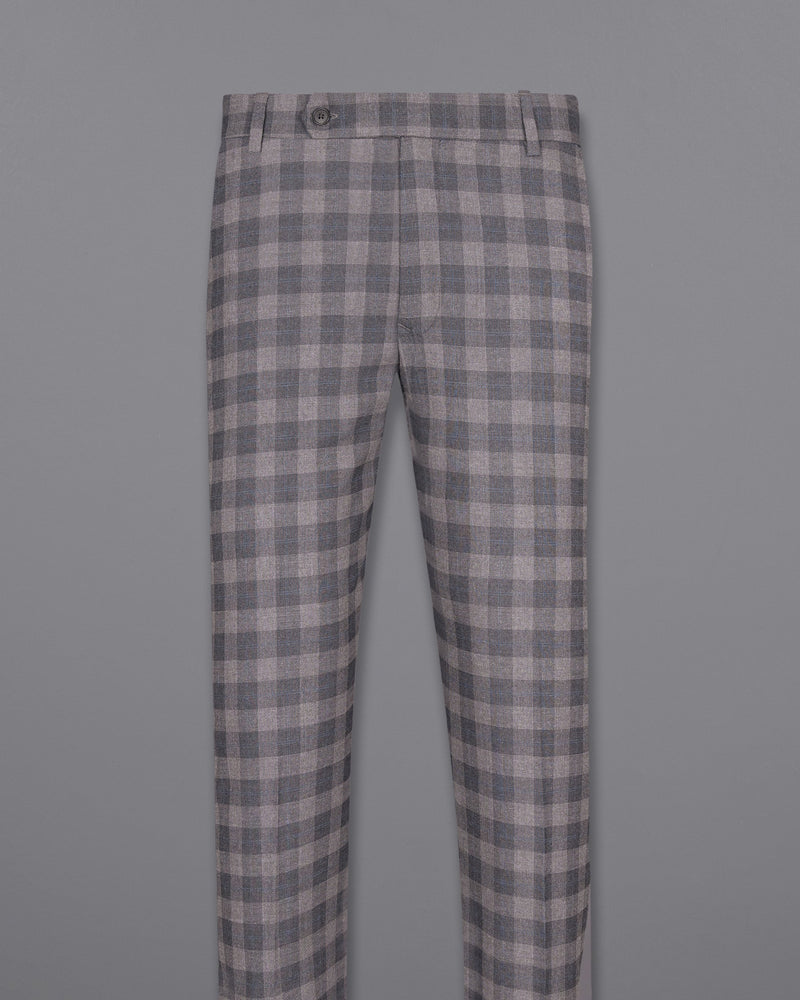 Nobel and Chicago Grey Plaid Wool Rich Pant T1455-28, T1455-30, T1455-32, T1455-34, T1455-36, T1455-38, T1455-40, T1455-42, T1455-44