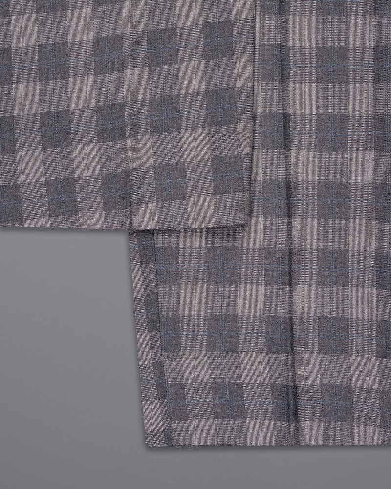 Nobel and Chicago Grey Plaid Wool Rich Pant T1455-28, T1455-30, T1455-32, T1455-34, T1455-36, T1455-38, T1455-40, T1455-42, T1455-44