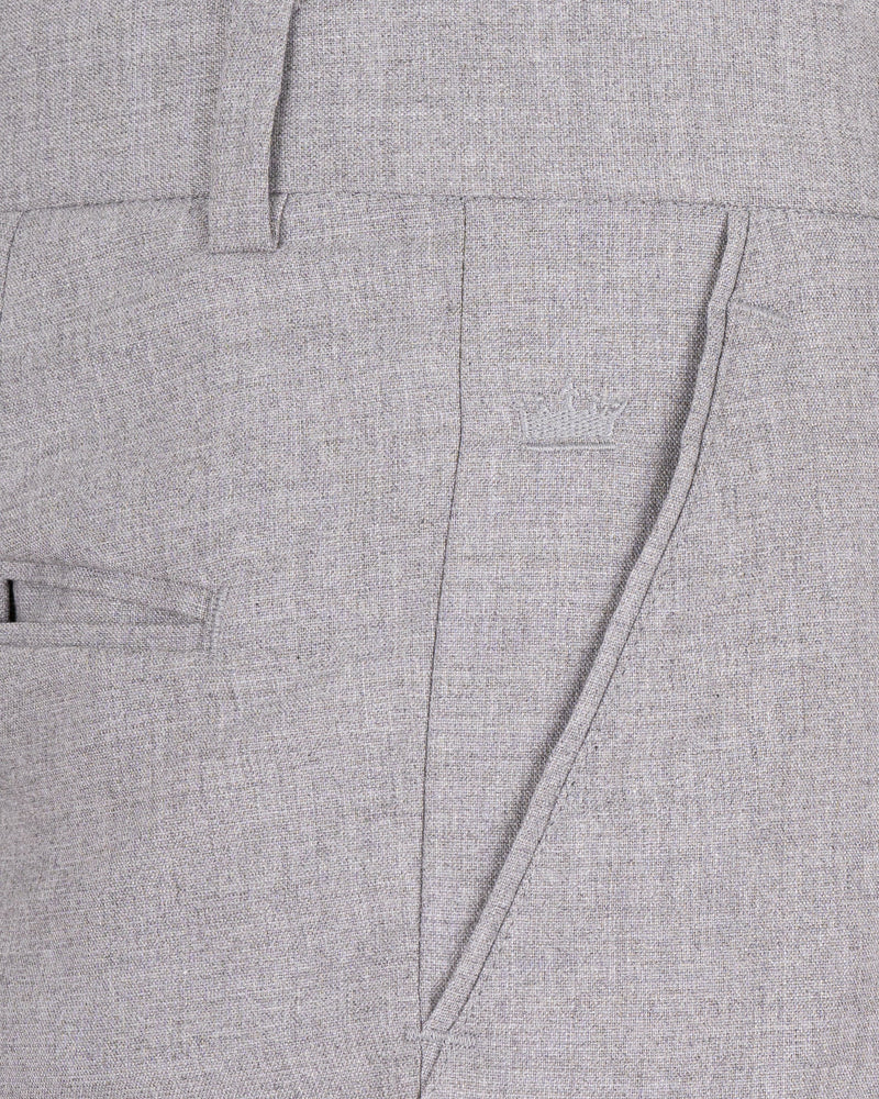 French Gray Wool Rich Pant T1495-28, T1495-30, T1495-32, T1495-34, T1495-36, T1495-38, T1495-40, T1495-42, T1495-44