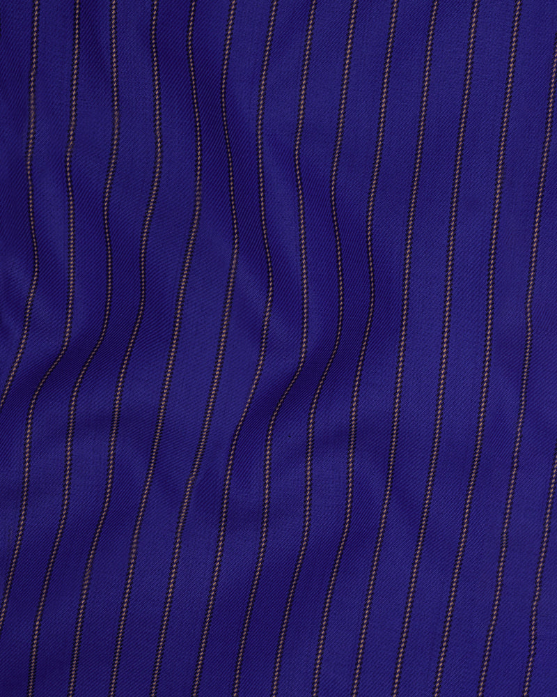 Violet Striped Wool Rich Pant