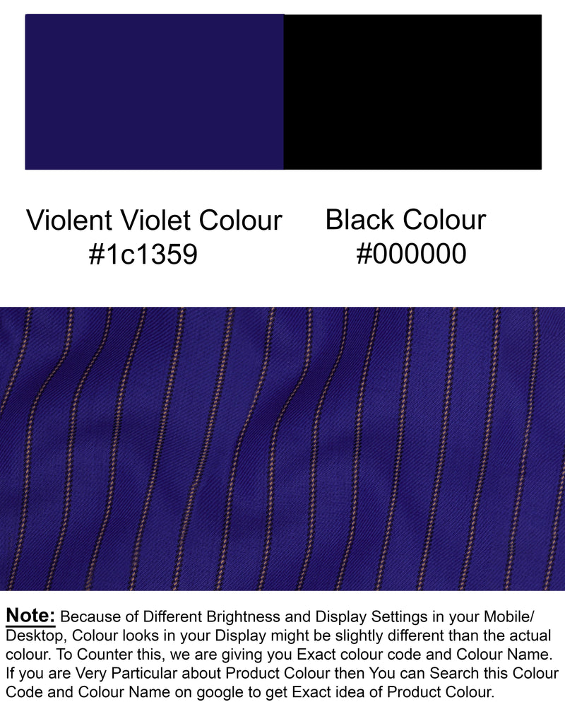 Violet Striped Wool Rich Pant