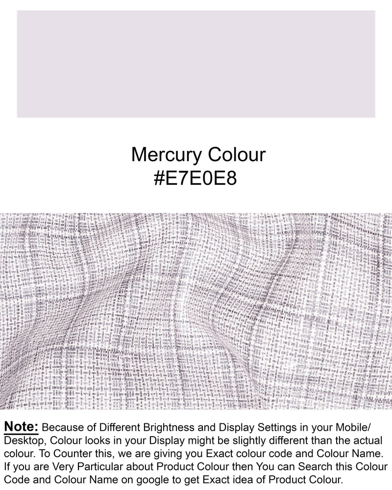Mercury Grey Plaid Premium Cotton Pant T1562-28, T1562-30, T1562-32, T1562-34, T1562-36, T1562-38, T1562-40, T1562-42, T1562-44
