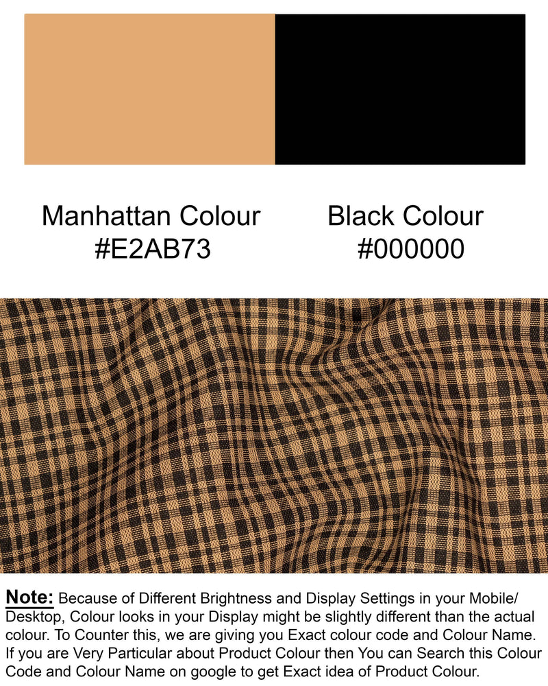 Manhattan Brown and Black Premium Cotton Belt Closure Sports Pant